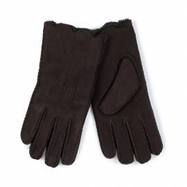 GG Shearling Gloves - Dark Brown
