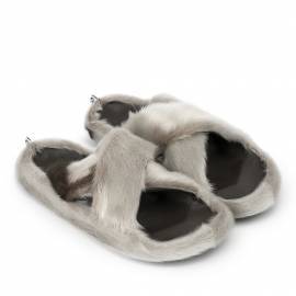 Cross Sandal w. Natural Sealskin