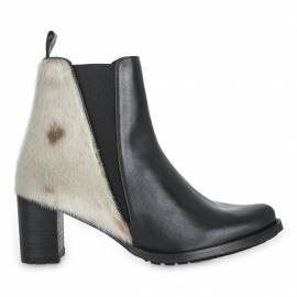 NINA, Black Boot w. Natural skin