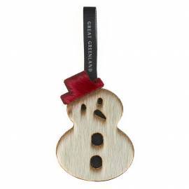 Tr� Julepynt - Snemand, Nat/R�d