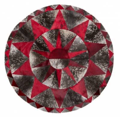 Rundt T�ppe R�d/Nat 148x148 cm.