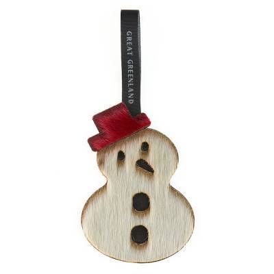 Tr� Julepynt - Snemand, Nat/R�d
